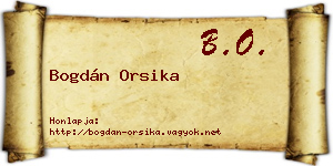 Bogdán Orsika névjegykártya