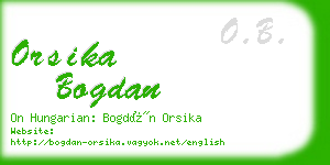orsika bogdan business card